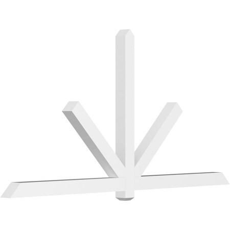 Ekena Millwork Kennewick Architectural Grade PVC Gable Bracket, 96"W x 48"H x 4"D x 4"F, 12/12 Pitch GBP096X48X0404KEN00